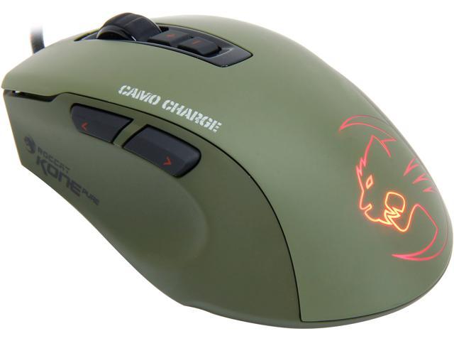 Roccat Kone Pure Military Roc 11 711 Wired Optical Core Performance Gaming Mouse Camo Charge Newegg Com