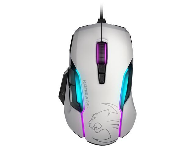 Roccat Kone Aimo Roc 11 815 We White Wired Optical Gaming Mouse Newegg Com