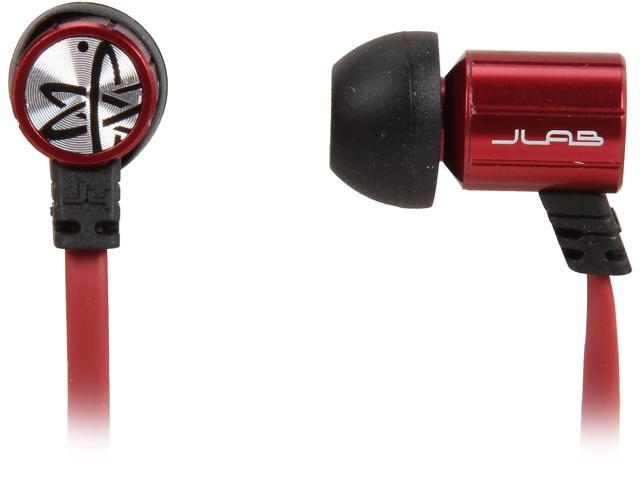 JLAB Black/Red J4-BLKRED-FFP 3.5mm Connector JBuds J4 Rugged Metal In-Ear Earbuds Style Headphones with Travel Case