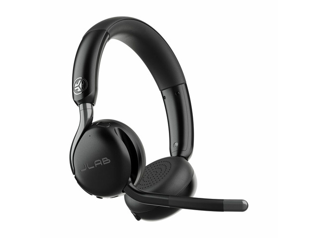 JLab Go Work 3 Wireless & Wired On-Ear Headset - Stereo - Wired/Wireless - Bluetooth - 32 Ohm20 kHz - On-ear, Over-the-head - Noise Cancelling, MEMS Technology Microphone - Black - HBGOWORK3RBLK42