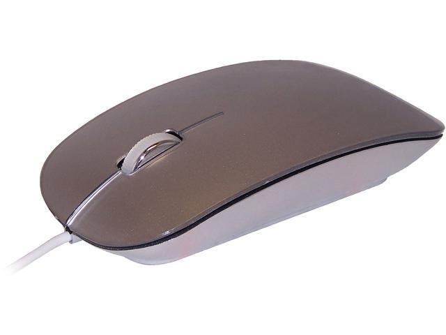 ROCKSOUL MS101007S Silver Wired Optical Mouse for Mac or PC White ...