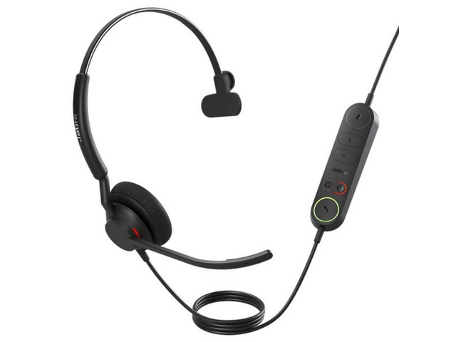 Jabra ENGAGE 40 Headset - Mono - USB Type A - Wired - 50 Hz - 20 kHz - Over-the-head - Monaural - Supra-aural - 5.25 ft Cable - MEMS Technology Microphone