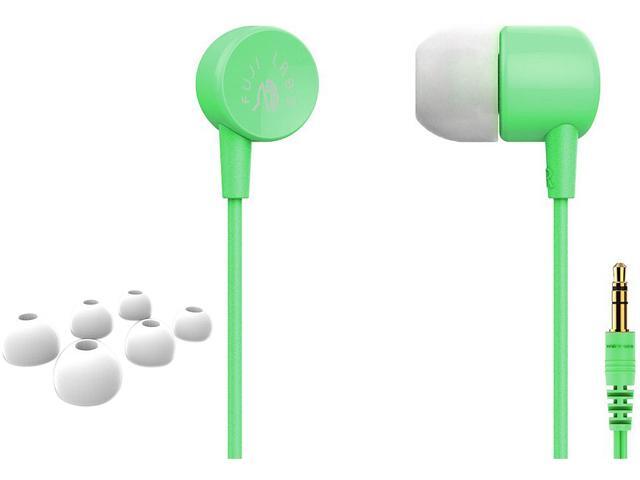 Fuji Labs Sonique SQ101 Designer In-Ear Headphones with In-line Mic, Green