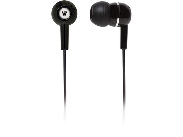 V7 HA100-2NP Noise Isolating Stereo Earbuds, Black