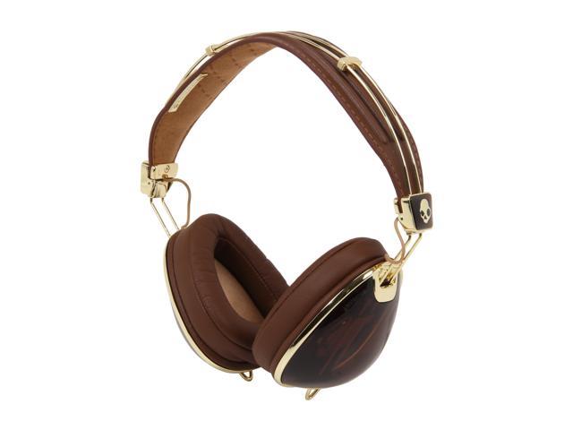 Skullcandy Roc Nation Aviator Binaural Headphones w/Mic3 - Brown/Gold (2011 Model)