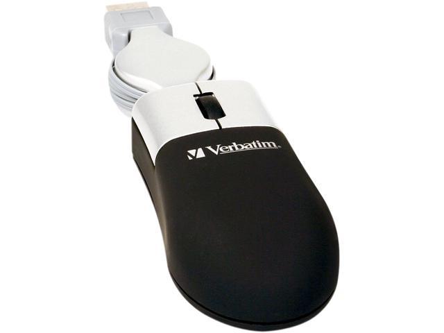 Verbatim 49003 Black/Silver 3 Buttons 1 x Wheel USB Wired Optical Mini travel Mouse