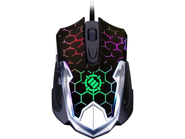 ENHANCE GX-M4 2400 dpi Gaming Mouse with Ergonomic Design, Soft-Touch Finish and 7 LED Cycling Colors