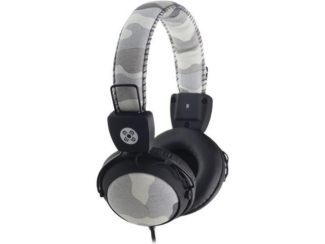 Moki ACC-HPCAMGY Camo In-line Mic Headphones- Gray