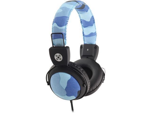 Moki ACC-HPCAMB Camo In-line Mic Headphones- Blue