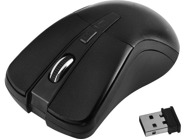 Insten 2018515 Black 6 Buttons 1 x Wheel USB RF Wireless Optical 1600 dpi Mouse - OEM
