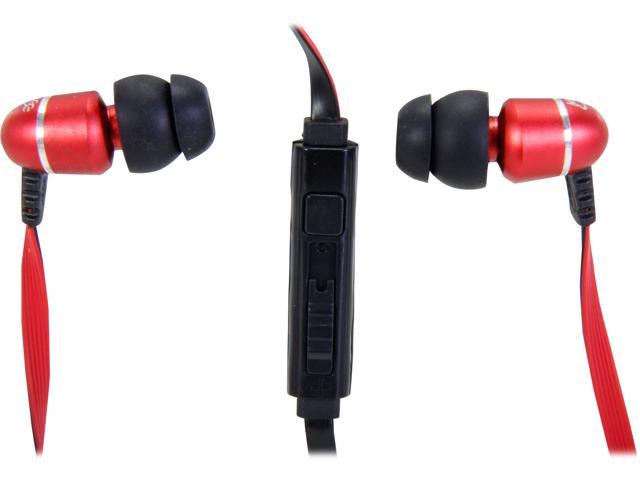 Mee audio M9P In-Ear Headphone w/ Microphone, Remote, and Universal Volume Control (Red, second generation)