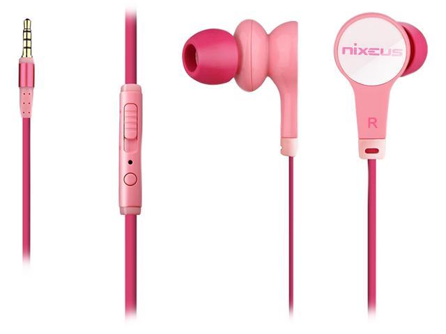 Nixeus Pink 3.5mm Connector Earbud Earphones (Pink)