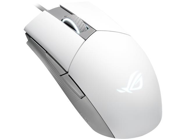ASUS ROG Strix Impact II Moonlight White Gaming Mouse (Ambidextrous and Lightweight Design, 6200 DPI Optical Sensor, Push-Fit Hot Swappable Switches, Aura Sync RGB Lighting, Minimal Design)