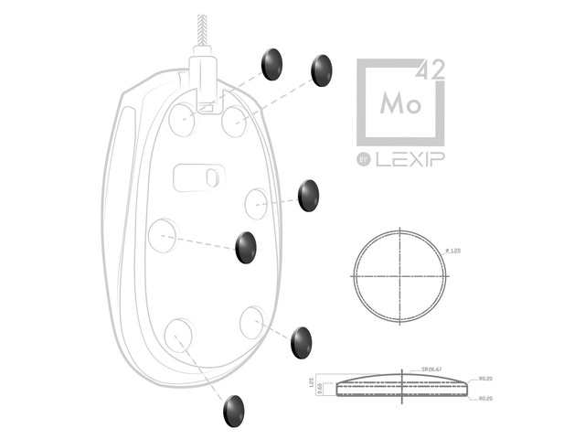 Lexip JVAPCM00434 Set of 6 Ceramic Glide Feet for Mouse - Newegg.com
