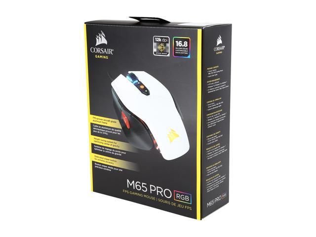 Corsair M65 Pro RGB WHITE FPS Gaming Mouse 12000 DPI Optical Adjustable DPI 