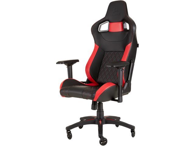  CORSAIR  T1  RACE  Gaming  Chair  Black Red Newegg com