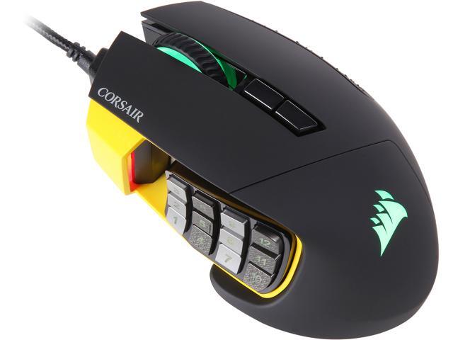 CORSAIR Yellow Scimitar PRO Wired Optical Gaming Mouse with RGB Lighting
