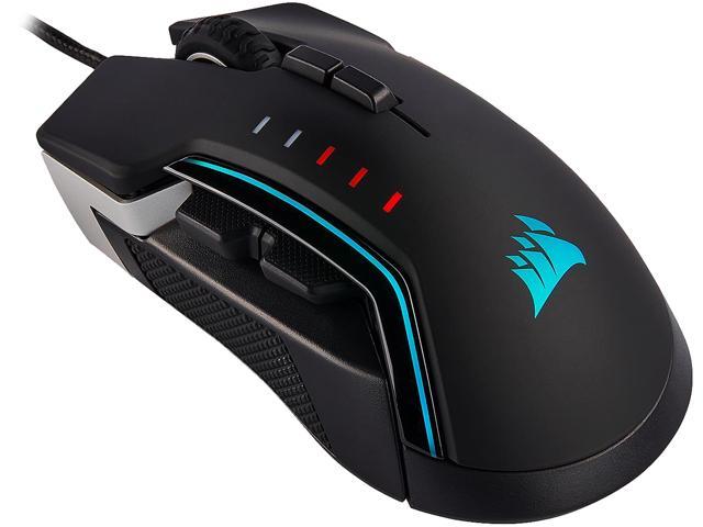 Corsair GLAIVE RGB PRO Comfort FPS/MOBA Gaming Mouse with Interchangeable Grips. Aluminum, Backlit RGB LED, 18000 dpi, Optical