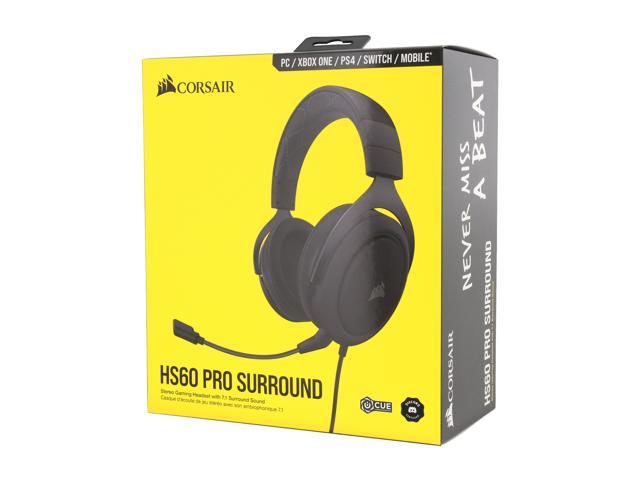 kwaad Havoc Afvoer Corsair HS60 PRO SURROUND Circumaural Gaming Headset, Carbon - Newegg.com