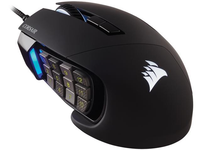 Corsair SCIMITAR PRO RGB, MOBA/MMO Gaming Mouse, Black, Backlit RGB LED, 16000 DPI, Optical - CH-9304311-NA