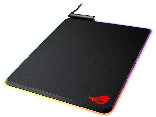 ROG Balteus RGB Hard Gaming Mouse Pad with Optimized Tracking Surface, 15-zone Individually Customizable Aura Sync Lighting, USB Passthrough, and Non-slip Rubber Base