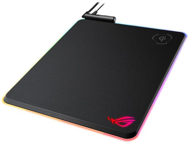 ASUS ROG Balteus Qi Wireless Charging RGB Hard Haming Mouse Pad with Optimized Tracking surface, 15-zone Individually Customizable Aura Sync lighting, and USB Passthrough