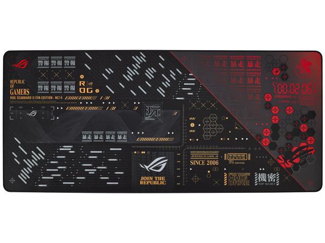 ASUS ROG Scabbard II EVA Edition Extended Gaming Mouse Pad, Protective Nano Coating (Water, Oil, Dust Repellant Surface), Anti-Fray, Flat-Stitched Edges and a Non-Slip Rubber Base (90MP02R0-BPAA00)