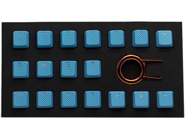 neon blue rubber keycaps