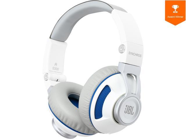 JBL Synchros S300 Premium On-Ear Headphones for Android with built-in remote/Microphone - White/Blue
