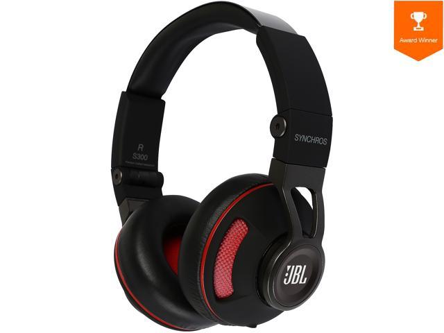 JBL Synchros S300 Premium On-Ear Headphones for iOS with built-in remote/Microphone - Black/Red