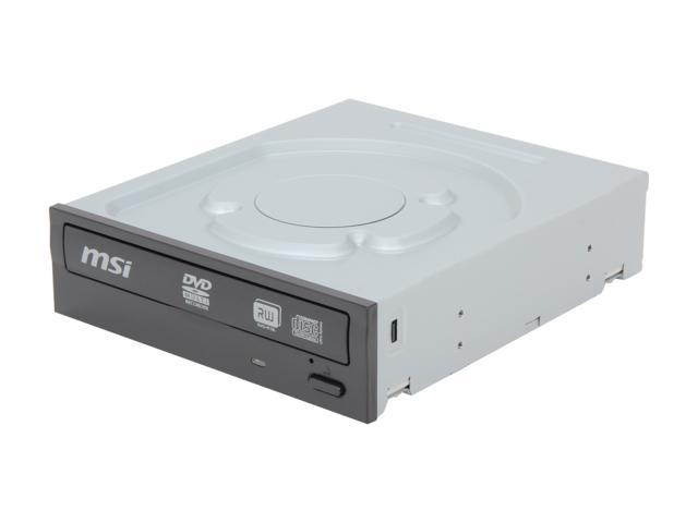 MSI 24X DVD Burner 24X DVD+R 8X DVD+RW 24X DVD-R 6X DVD-RW 16X DVD-ROM 48X CD-R 32X CD-RW 48X CD-ROM Black SATA Model DH-24AS