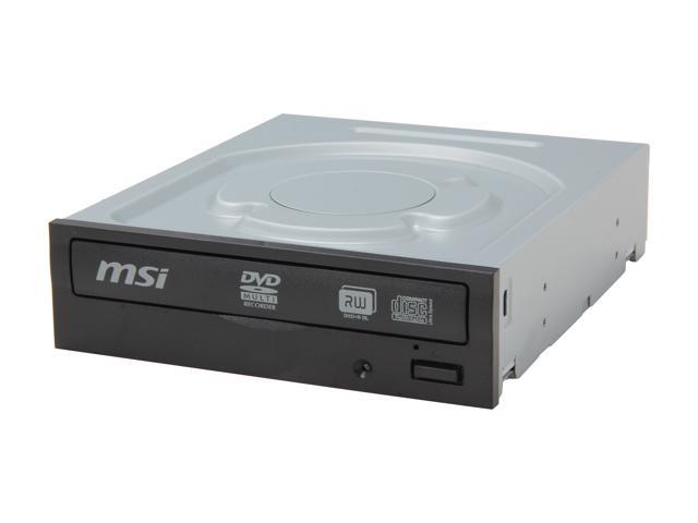 MSI DVD Burner 24X DVD+R 8X DVD+RW 24X DVD-R 8X DVD-RW 16X DVD-ROM 48X CD-R 32X CD-RW 48X CD-ROM Black SATA Model DH-24AS U88
