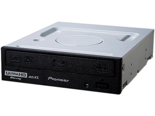 Pioneer 4K UHD Blu-Ray Burner 6X BD-R 2X BD-RE 16X DVD+R 5X DVD-RAM 12X (Single) 8X (Dual) BD-ROM 4MB Cache Serial ATA Revision 3.0 BDR-211UBK