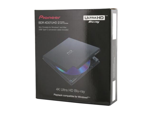Pioneer USB 3.0 Slim Portable BD/DVD/CD Burner Model BDR-XD07UHD