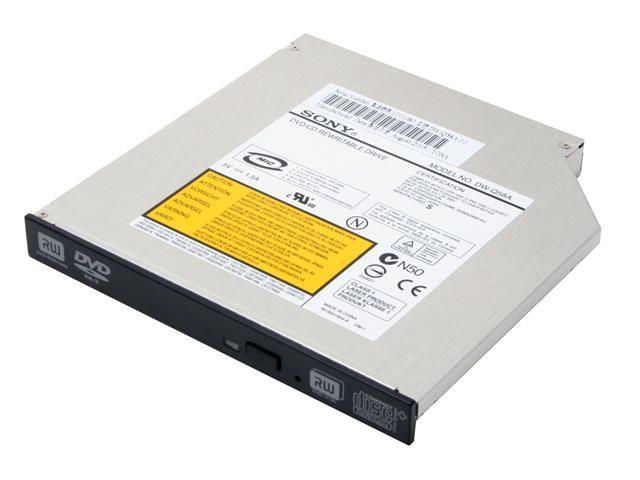 SONY Slim Internal DVD Burner 8X DVD+R 8X DVD+RW 4X DVD+R DL 8X DVD-R 6X DVD-RW 8X DVD-ROM 24X CD-R 24X CD-RW 24X CD-ROM Black IDE Model DW-Q58A - OEM