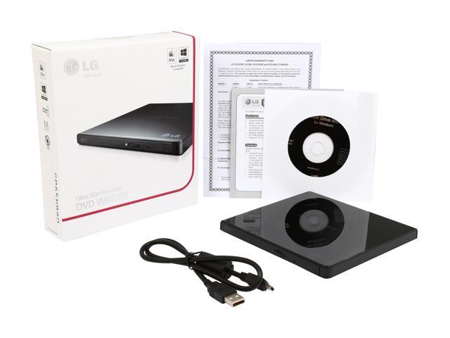 LG External CD/DVD Rewriter With M-Disc Mac & Surface Support (Black) -  Model GP65NB60