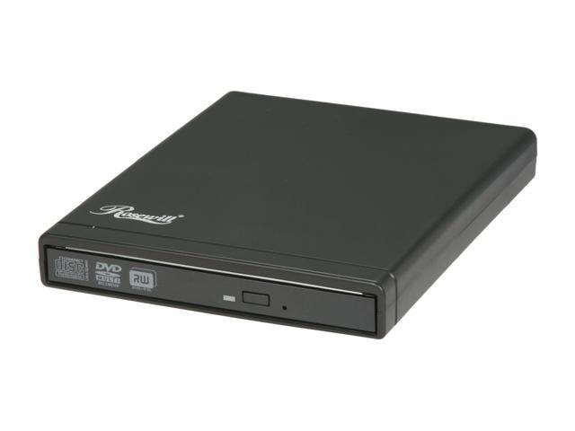 Rosewill USB 2.0 Slim8x DVD Writer External Optical Drive for PC Model ROD-EX001 Black