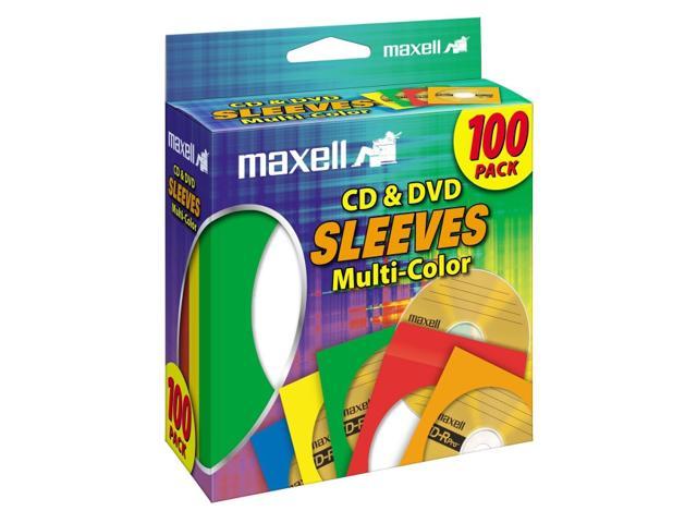maxell 190132 Multi-Color CD & DVD Sleeves - 100 Pack (CD-403)