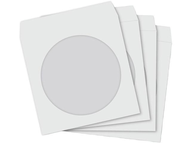 TekNmotion TM-WS1000 1000 Single CD / DVD Paper Sleeves with Clear Window and Fold-over Flap