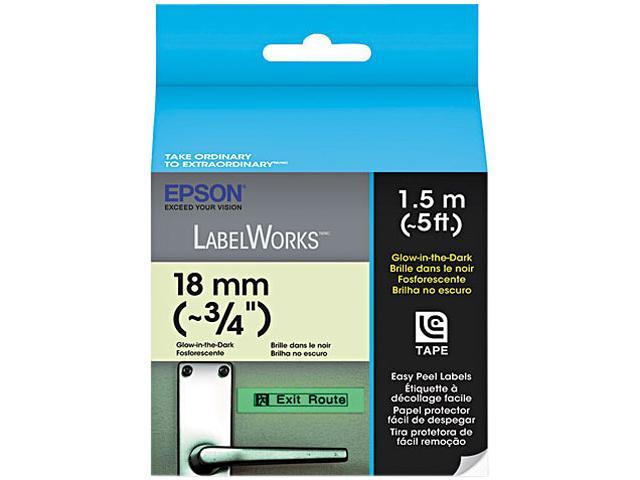 EPSON LC-5ZBU1 LabelWorks Glow-In-the-Dark LC Tape Cartridge ~3/4" Black Glow-in-the-Dark