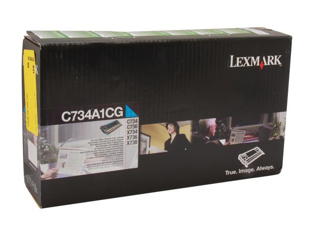 Lexmark C734A1CG Return Program Toner Cartridge - Cyan