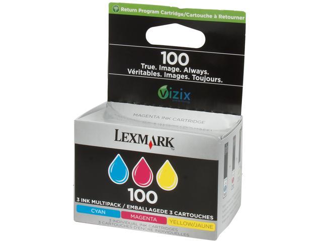 Lexmark 100 Return Program Ink Cartridge - Combo Pack - Cyan/Magenta/Yellow