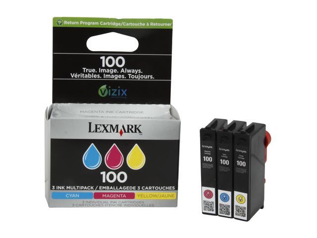 Lexmark 100 Return Program Ink Cartridge - Combo Pack - Cyan Magenta 