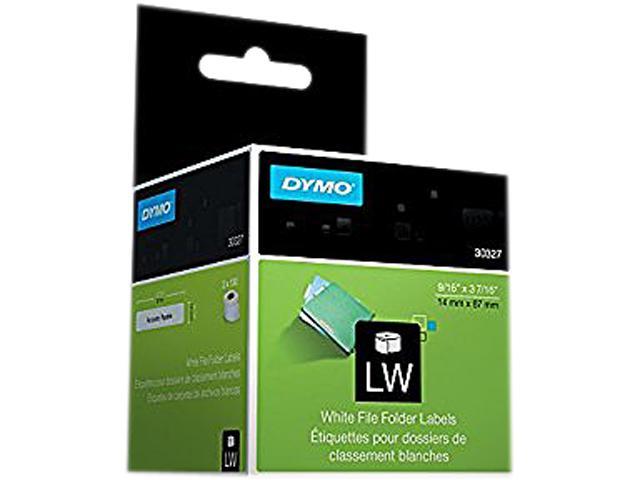DYMO 30327 1-Up File Folder Labels, 9/16 x 3-7/16, White, 260/Box