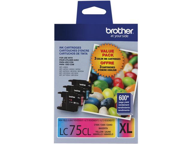 Photo 1 of Brother Genuine High Yield Color Ink Cartridge, LC753PKS, Replacement 3 Pack Color Ink, Includes 1 Cartridge Each of Cyan, Magenta & Yellow, Page Yield Up To 600 Pages/Cartridge, LC753PKS
