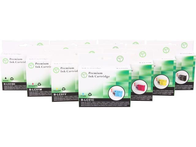 Green Project Compatible Ink Cartridge Replacement for Brother LC51 (4 Black 2 Cyan 2 Magenta 2 Yellow) 10 Pack