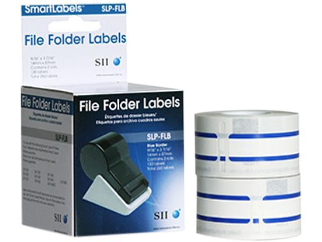 Seiko SmartLabel SLP-FLB File Folder Label
0.56" Width x 3.43" Length - 130/Roll - 0.79" CoreRoll - Blue