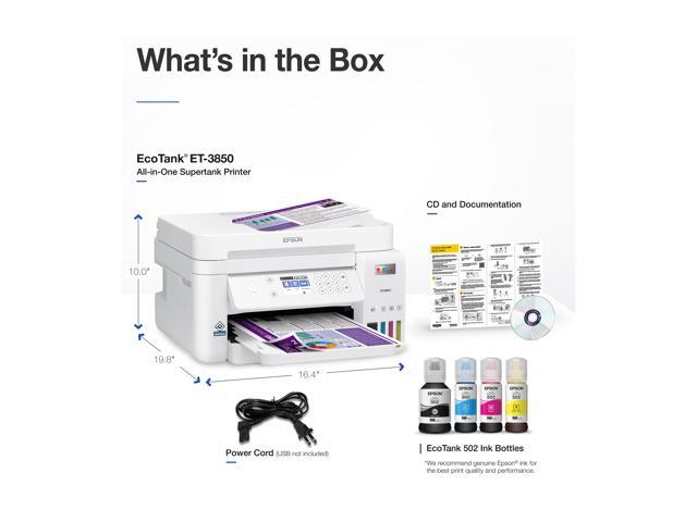 Epson Ecotank Et 3850 Wireless Color All In One Cartridge Free