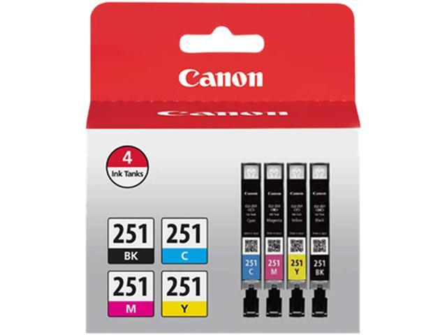 Canon Cli-251 Ink Cartridge - Combo Pack - Black Cyan Magenta Yellow 