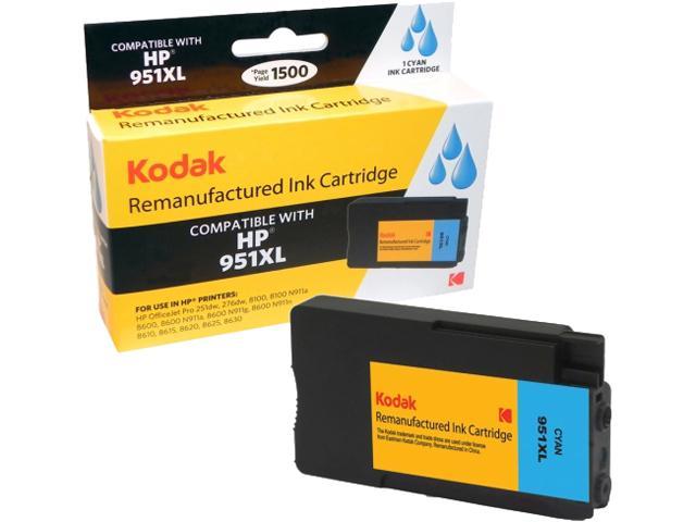 KODAK Remanufactured Ink Cartridge Compatible With HP 951 XL / 951XL (CN046AN) High-Yield Cyan